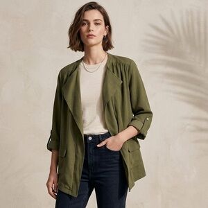 Nine West army green drapey utility jacket